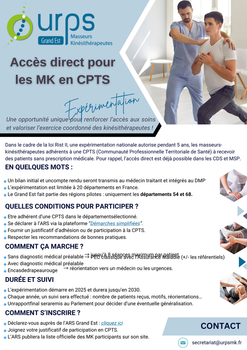 Accès direct pour les Masseurs Kinésithérapeutes en CPTS
