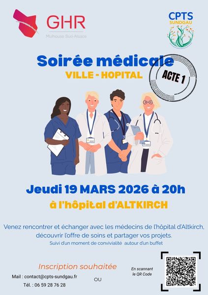 Réunion médicale Ville-hôpital / Pour les médecins généralistes et spécialistes du territoire de la CPTS Sundgau